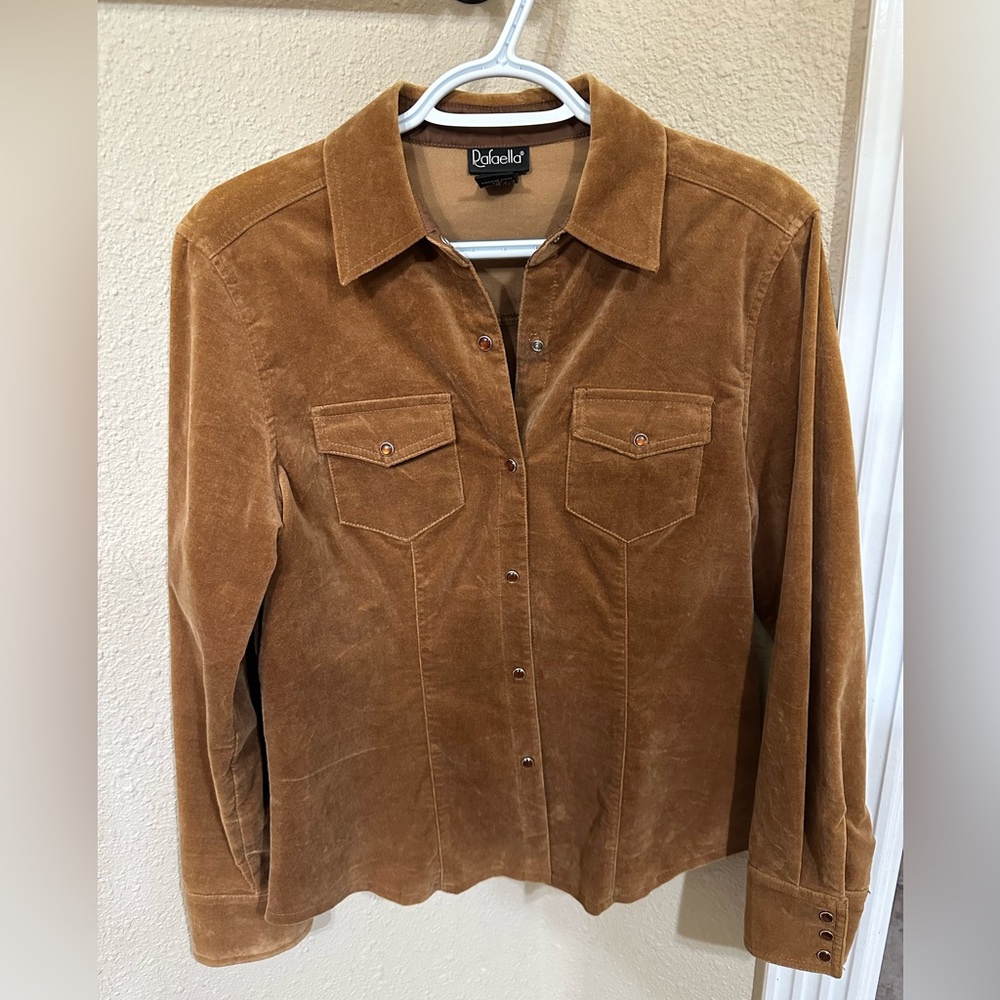 Velvet button up